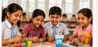 Students engaged in EduBloom's Activity Lab